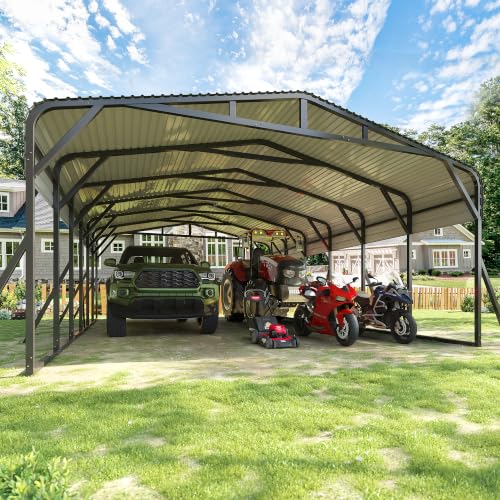 AirWire 20X30 FT Heavy Duty Metal Carport Canopy with Triangle