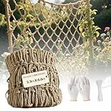 Jute Hemp Rope Net - 3.3x6.6FT, Balcony and Stair Barrier, Playground Safety Nets, Outdoor Climbing Nets, Perfect for Indoor/Outdoor Wall, Garden, or Hammock Decor Net