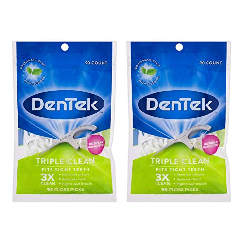 Dentek Triple Clean Floss Picks Mouthwash Blast - 90 Count
