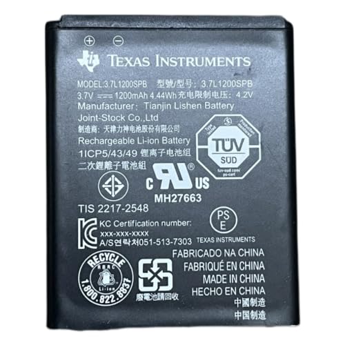 Texas Instruments N2BT/KT/B - Batteria di ricambio senza cavo per TI-Nspire CX e TI 84 Plus CE