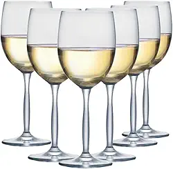 Ruvolo, Taça de Vinho Ritz para Vinho Branco, Taça de Cristal 6 Pcs, 335ml