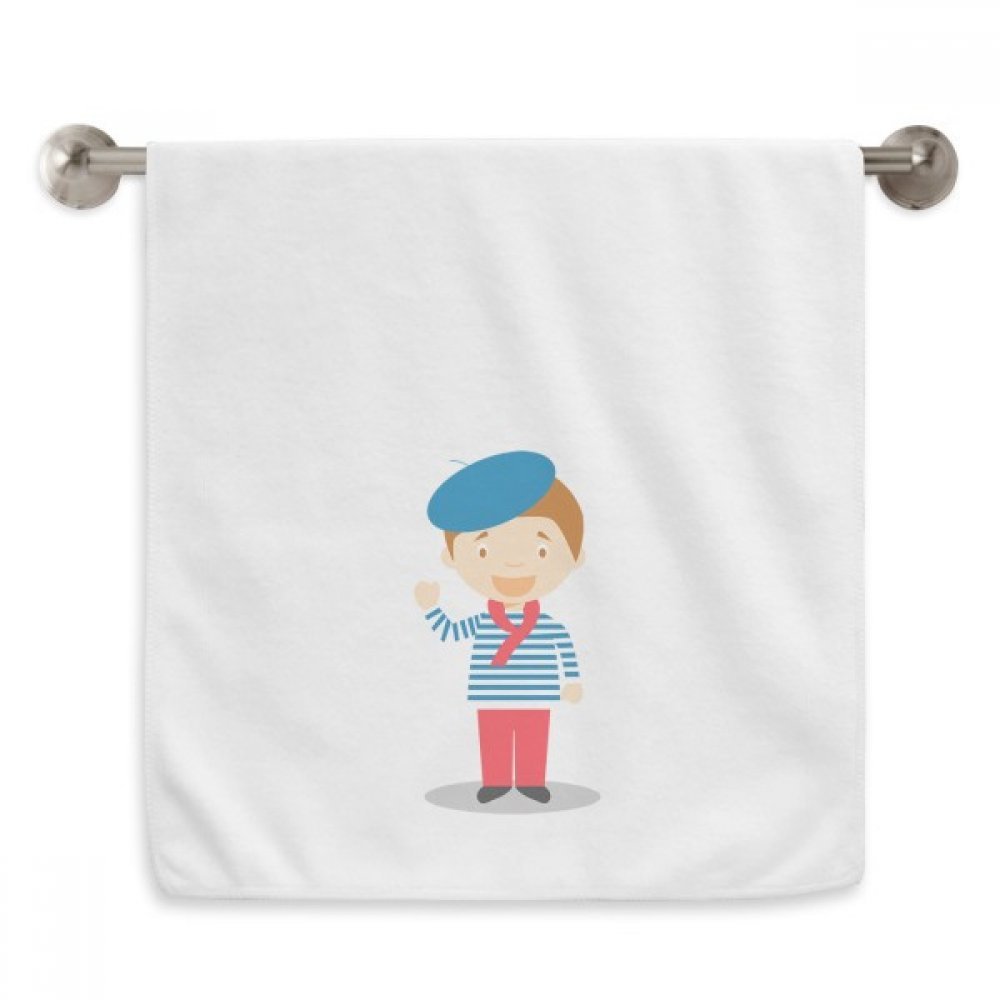 Serviettes moelleuses absorbantes 13x29 pouces blanc et bleu sea cartoon