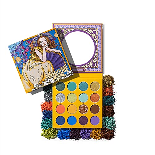 DiTO 16 Color Matte Eyeshadow Palette, Colorful Muse-Aphrodite Eyeshadow Shimmer Palette With Mirror, Highly Pigmented Glitter Eyeshadow Palette For Makeup Lovers (Aphrodite)