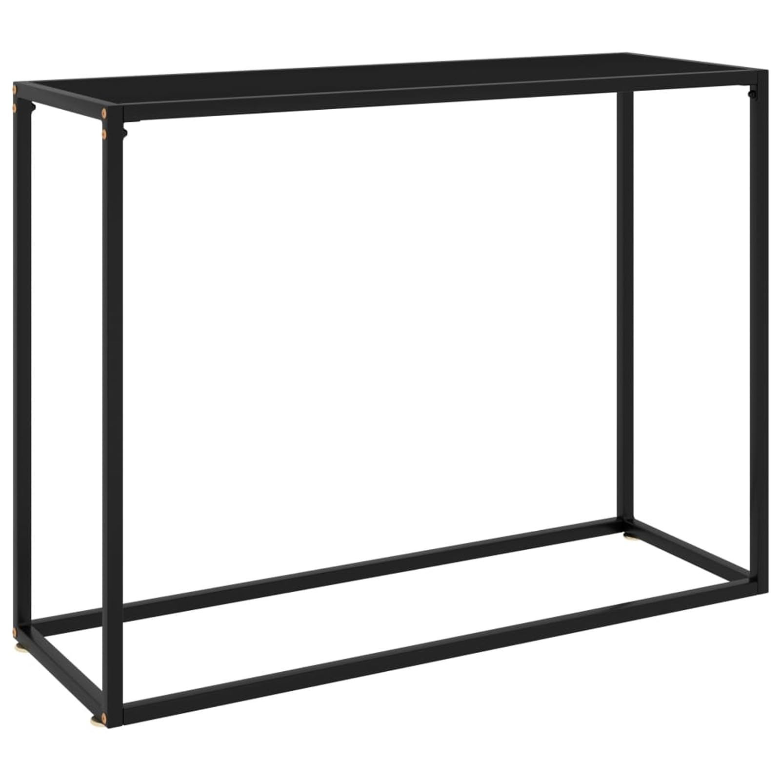 Homgoday Stolik konsolowy, czarny, 100 x 35 x 75 cm, szkło hartowane, stolik wejściowy, wąska, sofa, stolik pomocniczy, stolik do salonu, sypialni, przedpokoju, przedpokoju, 1201 mebli