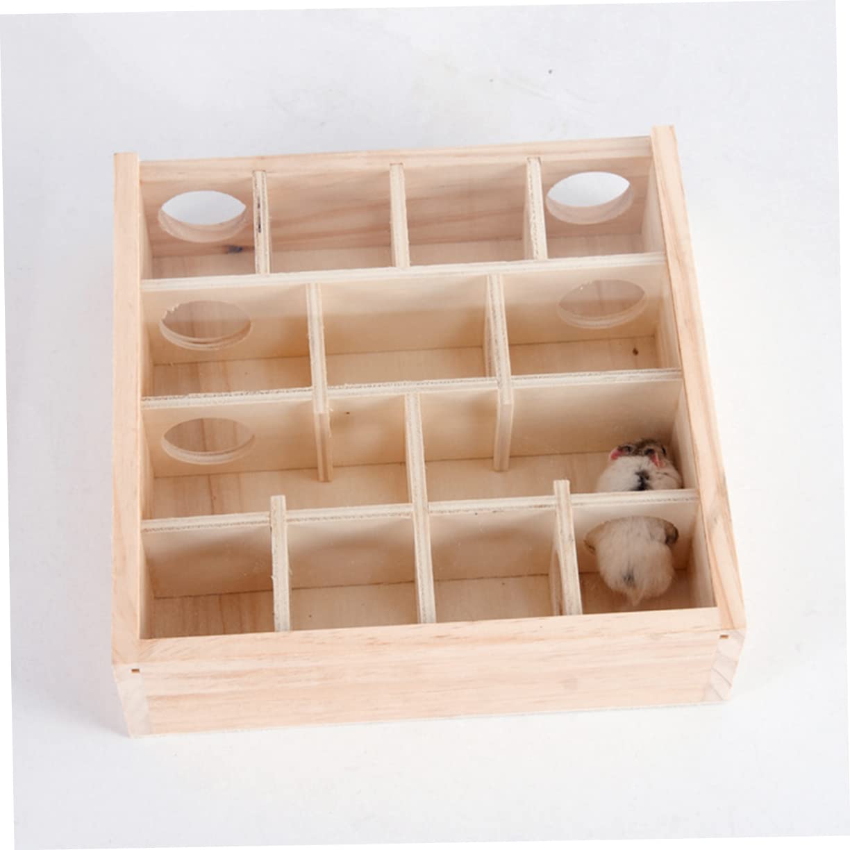 Toddmomy Holz Maze Tunnel für Hamster Natürliches Holzspielzeug für Kleine Haustiere Aktivitätsspielzeug für Zwerghamster und Mäuse Fördert Bewegung und Geeignet für Hamsterkäfige