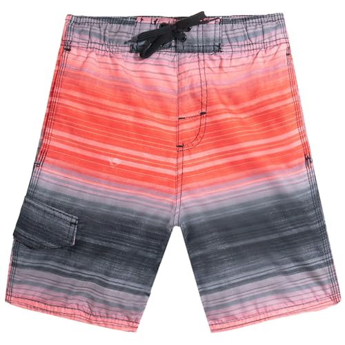Image of Kanu Surf Boys' Victor Stripe Quick Dry Beach Board Shorts Swim Trunk
