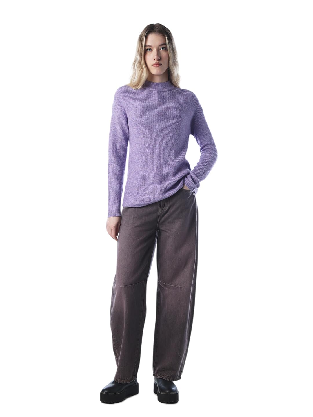 only Women's Solid Loose Fit Pullover Sweater-picture-22
