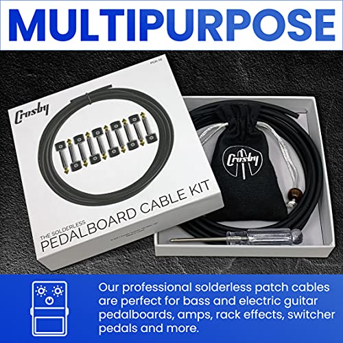 Crosby Audio Soldeerloze Pedaalkabelset - strippen van kabels niet vereist, 3 m kabel en 10 Gold Tip-connectoren met… - Image 7
