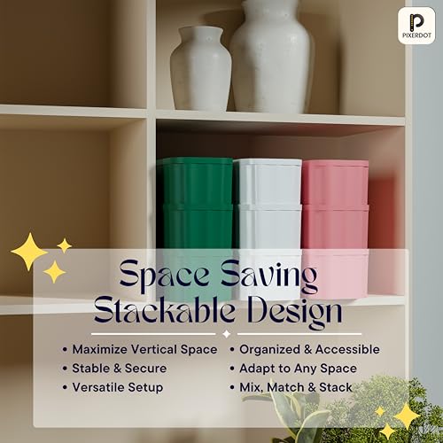 Image of PIXERDOT Pack of 4 - GREEN | Socks & Cloths Organizer For Wardrobe and Drawer, Innerwear, Undergarments, Bra, Panty, Hankerchief and Hosiery Organiser for Wardrobes, Drawers and Cupboards