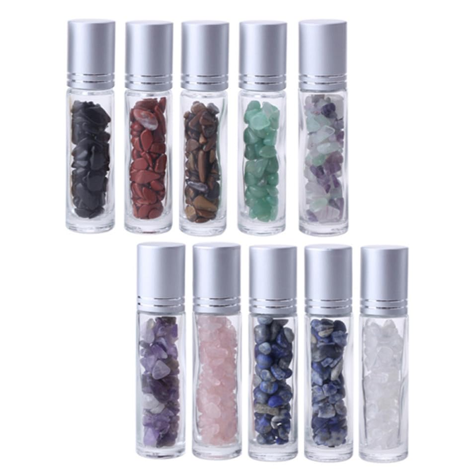 Botellas de vidrio con rodillo de 10ml, frascos para aceites esenciales y cosmética de viaje