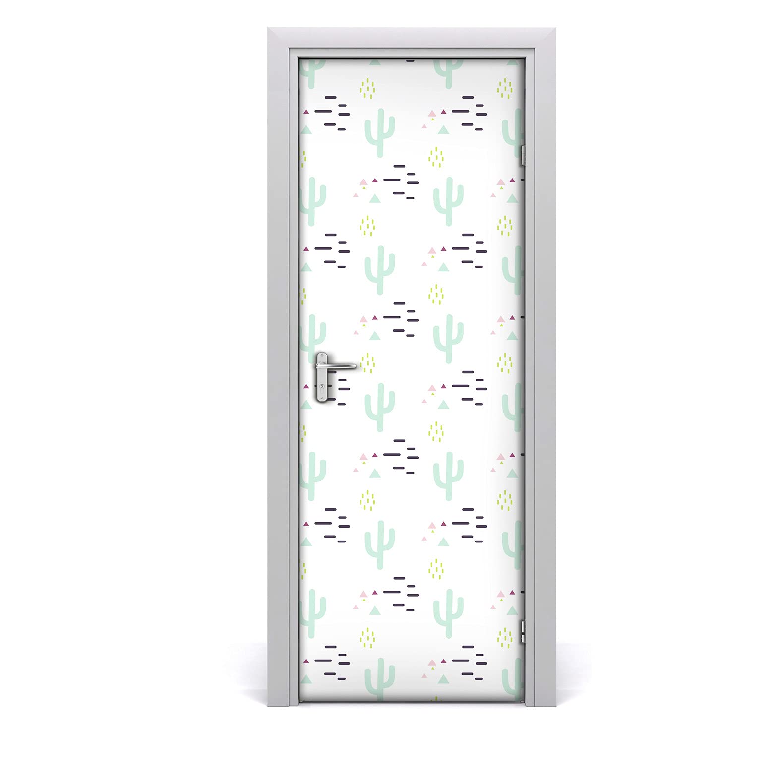 Décoration de porte autocollante Cacti plantea pour un salon tendance et lumineux