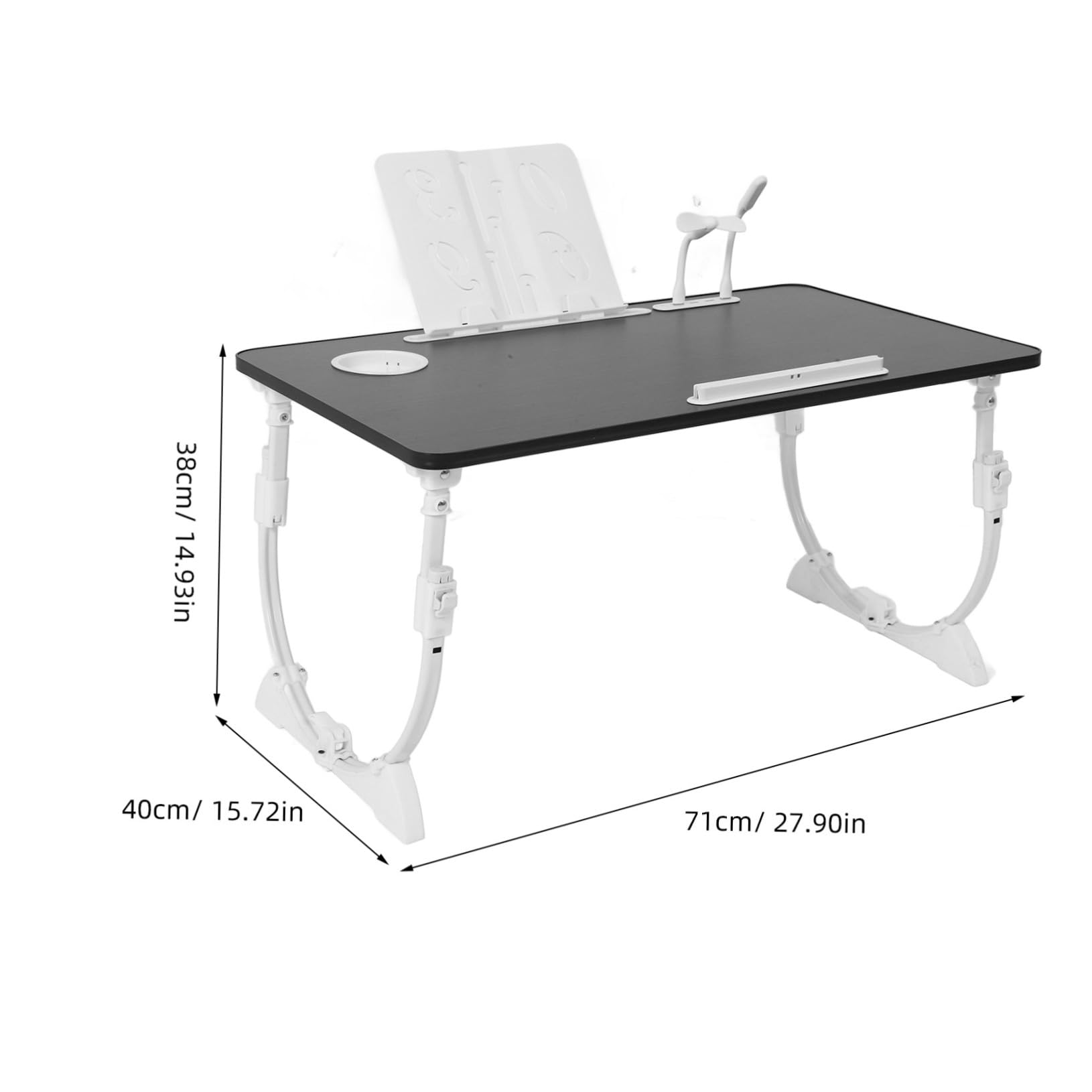 DOITOOL 1set Adjustable Folding Laptop Desk Storage Multi-Function Portable Bed Table for Work Study and Leisure for Home Dorm and Office Use