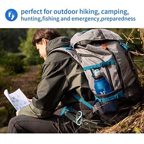 Joypur Foldable Squeeze Filtered Water Bottle - BPA Free Reusable 600-1000ml Lightweight Leak-Proof Silicone Water Bottle - Designed for Outdoor Hiking, Camping, Gym and Backpacking - Image 6