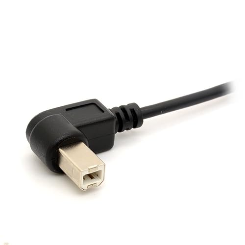 Miniatura 2 de Cables adaptadores USB a impresora de 90 grados USB 2.0 A macho a B convertidor de enchufe de ángulo izquierdo Cable de extensión de escáner