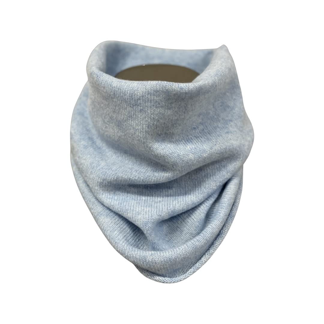 Braga de cuello tubular para hombre y mujer, 100 % puro cachemira | Made in Italy, azul claro, M