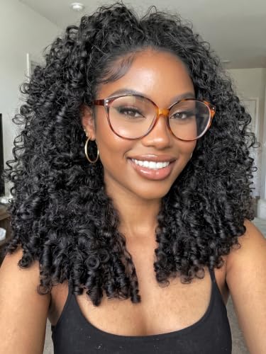 UNICE MeltLine Burmese Curly Half Wig Human Hair with Spiral Curl Ends