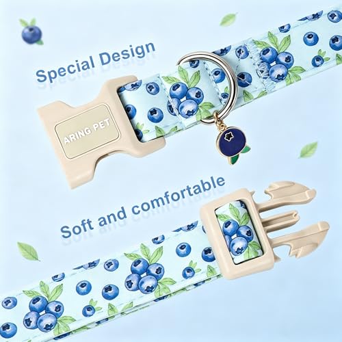 Image of ARING PET Summer Dog Collar for Puppy Small Medium Large Dog-Blueberry M