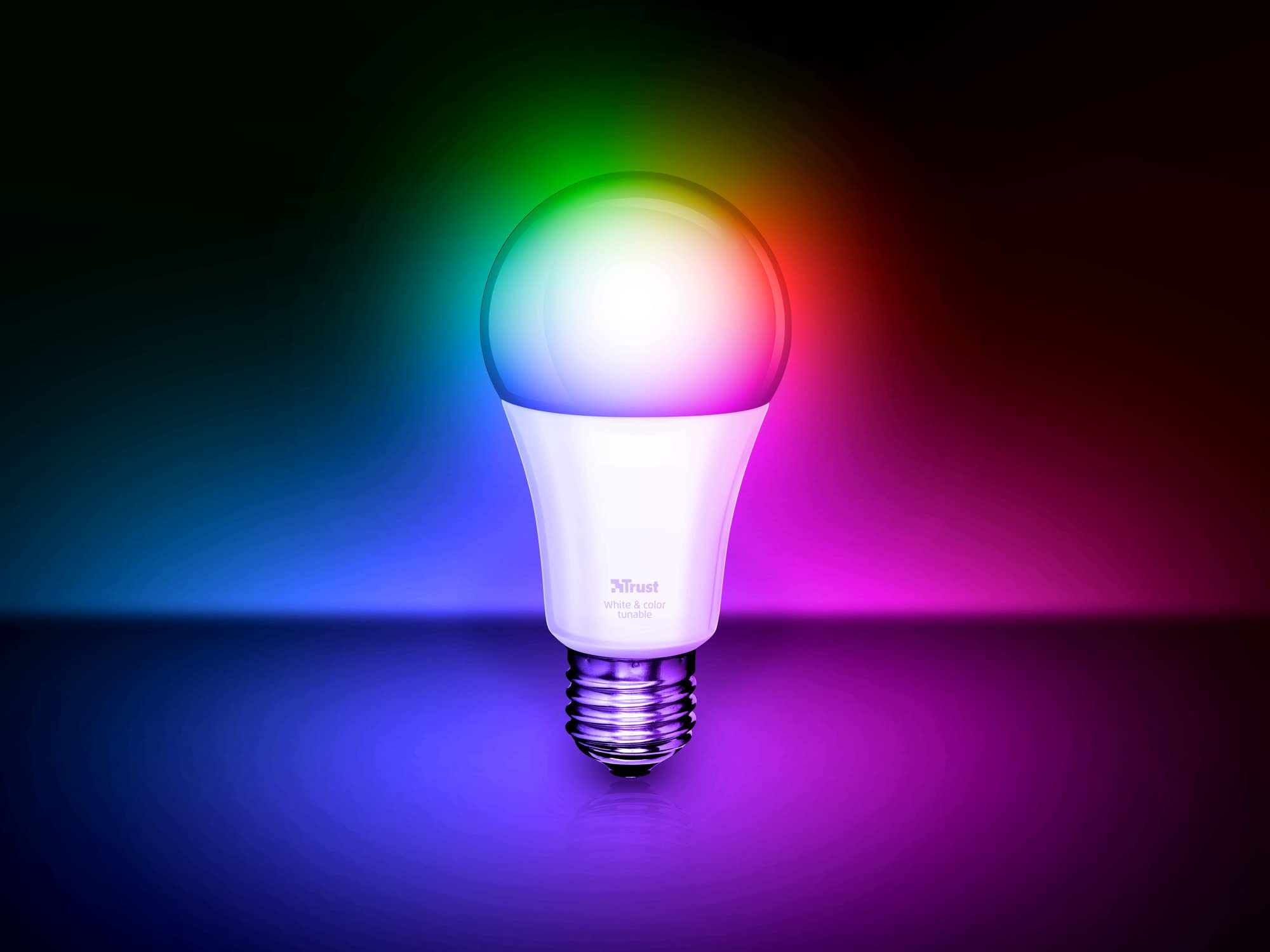 Trust Smart Home Zigbee E27 Color & White LED Lampe ZLED-RGB9 (kompatibel mit Philips Hue*, dimmbar, bis zu 16 Millionen Farben, steuerbar via App) [Energieklasse A+]