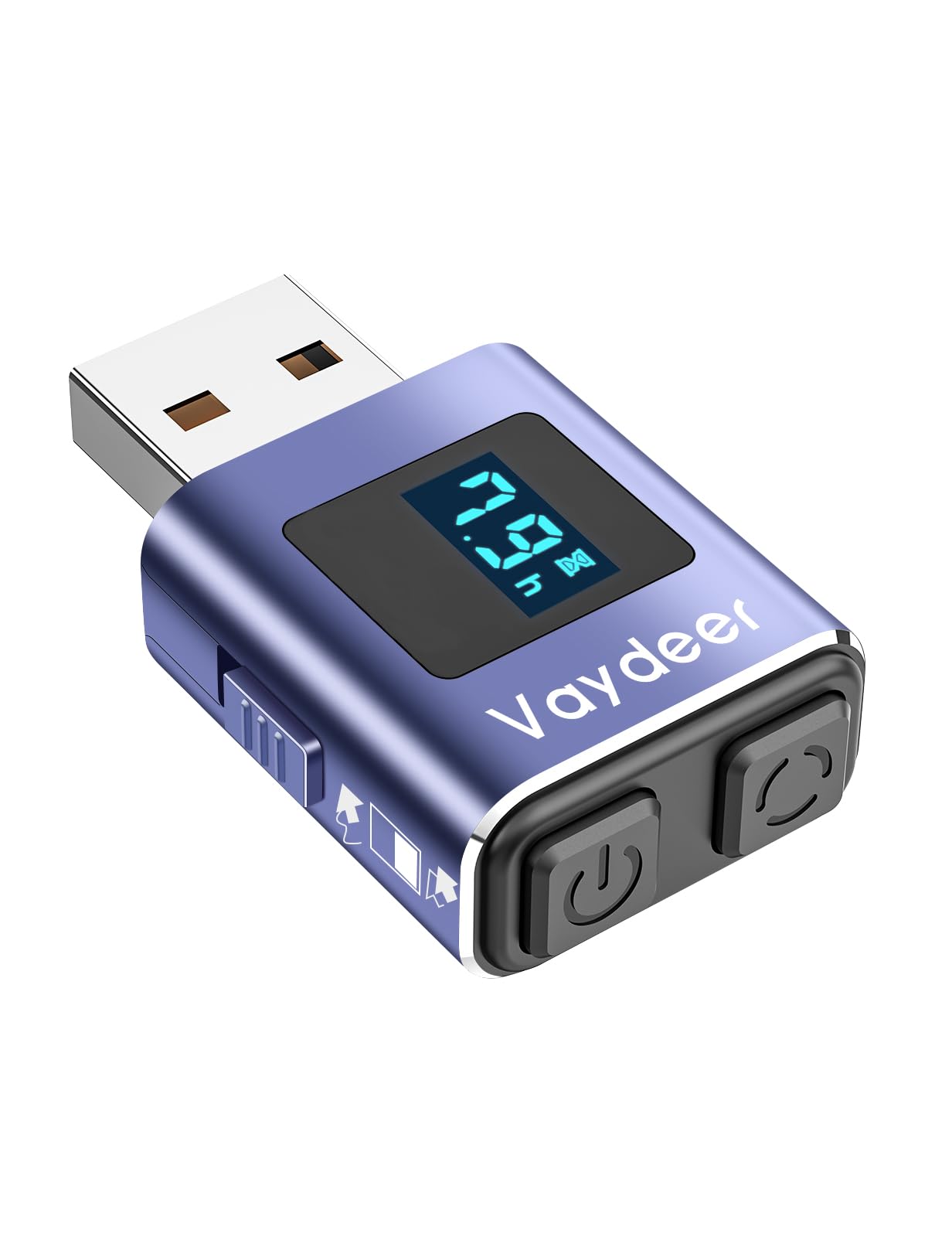 VAYDEER Mouse Jiggler Maus Beweger Home Office [LED Display] [Timer-Funktion] [USB Nicht Nachweisbar] [Aluminium] Mini Mouse on The Move Automatisch Mauswackler Maus mit Bewegung PC Mausbeweger, Lila