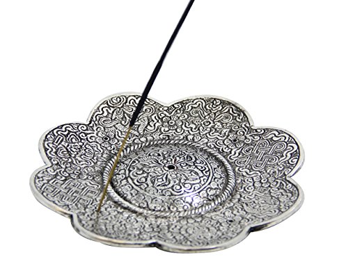 DharmaObjects Large 3 in 1 Tibetan Lotus Incense Holder Burner 6