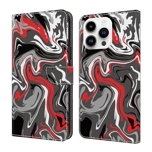 Étui iPhone 17 Pro motif rock : le style unique d'un portefeuille en cuir aimanté