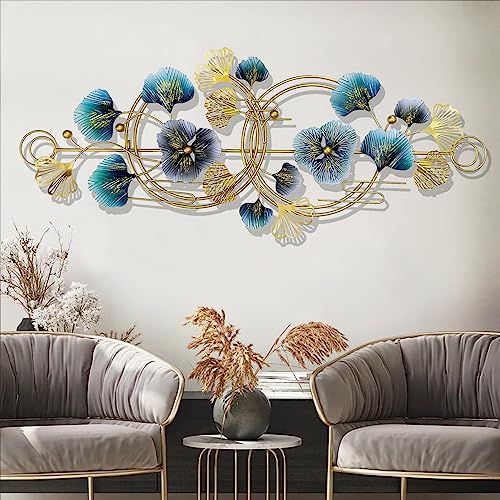 Metal Wall Art, Gold Wall Decor Ginkgo Leaf Wall Art Decor For Living Room 51" × 17" 3D Modern Wall Art For Bedroom, Dining Room, Kitchen, Office, Wall Decorations Wall Sculptures (Ginkgo Biloba) #TOP5