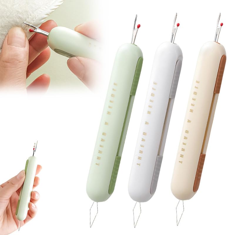 Image of 2 in 1 Needle Threader Seam Ripper, 2024 New Needle Threaders Seam Rippers for Sewing, Upgraded Threading and Seam Remover Seam Ripper Tool for Sewing Crafting Knitting Thread(3PCS-Set)