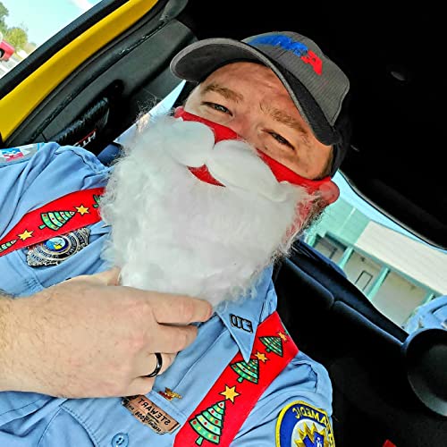 mewmewcat Engraçado máscara de barba de papai noel lavável fantasia de festa de natal decorar para a