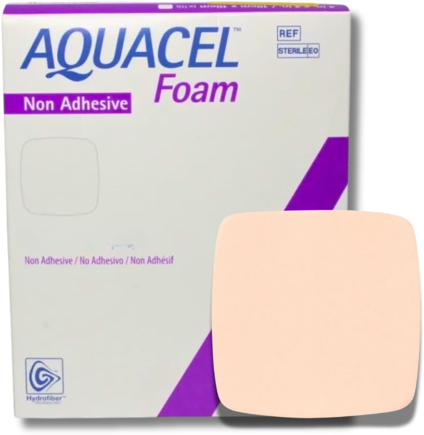Aquacel Nonadhesive Without Border Foam Dressing, 6 x 6 Inch, ConvaTec 420635, 1 Count