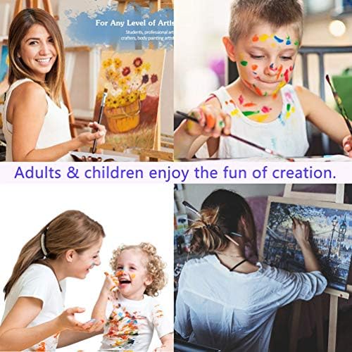Acrylic Paint, 24 Colours Acrylic Paint Tube Set 12 ml Watercolors Painting Kit Oil Paints Set with 3 Paintbrushes, 1 Palette, 1 Canvas for Beginners, Professional Artist & Kids