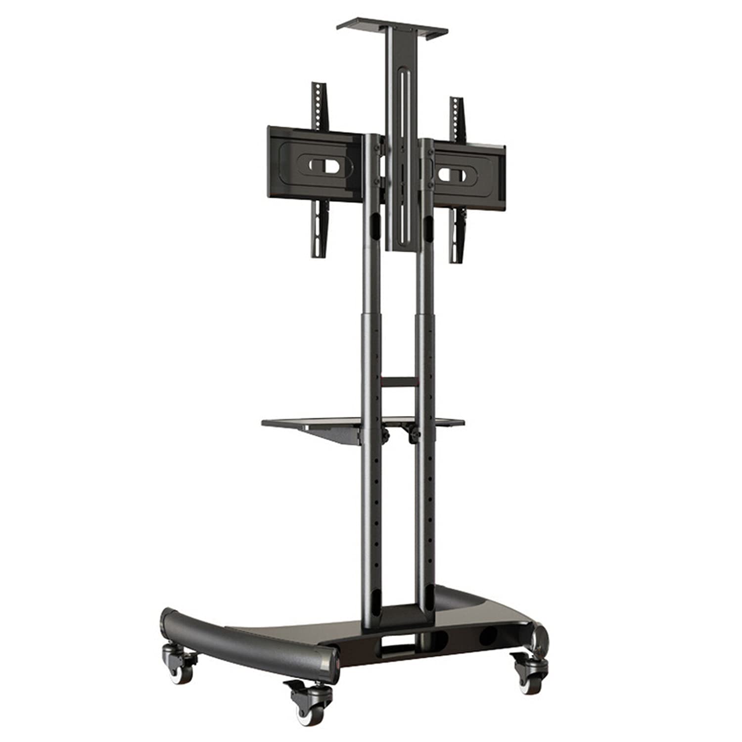 HPTHLY Tv Wall Mount' Mobile Tv Cart For 40" - 85" Free Standing Tv Stand Bracket Adjustable Heights Holds 180Kgs Cable Management Display Trolley Wall Mount Tv Bracket