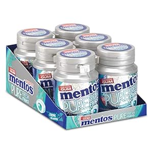Mentos Gum Pure Frost Strong Euca-menthol, suikervrije kauwgom – verpakking van 6 potjes met 30 kauwgoms, voor een…