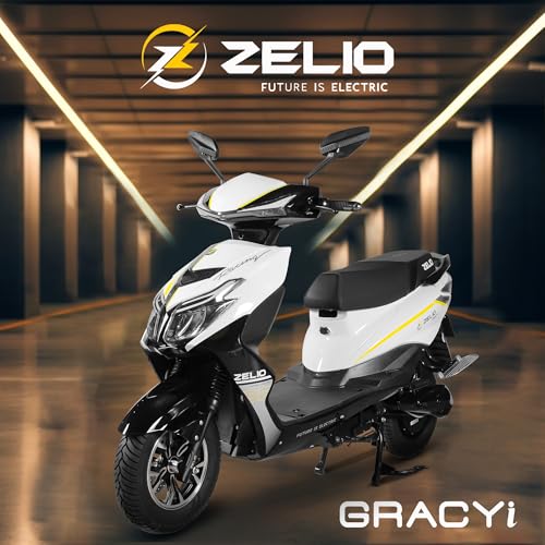 Image of ZELIO GRACYi Electric Scooter | 60V /32AH Battery | Range: 55-60 km | Non-RTO | Disc Brake | Charges in 4-5 Hrs | Alloy Wheels | Colors: White /Black