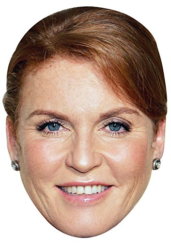 FoxyPrinting SARAH FERGUSON JB - Royal Fancy Dress Cardboard Celebrity Cardboard Party Face Mask Fancy Dress