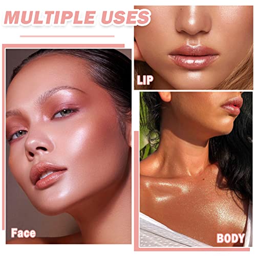 Face Pink Blush Highlighter Makeup Palette Shimmer Contour Powder Waterproof Long-Lasting, Brightens Face Complexion Contour Illuminator Highlighters Blush Powder Makeup Palette - 03 Fairy Powder #TOP5