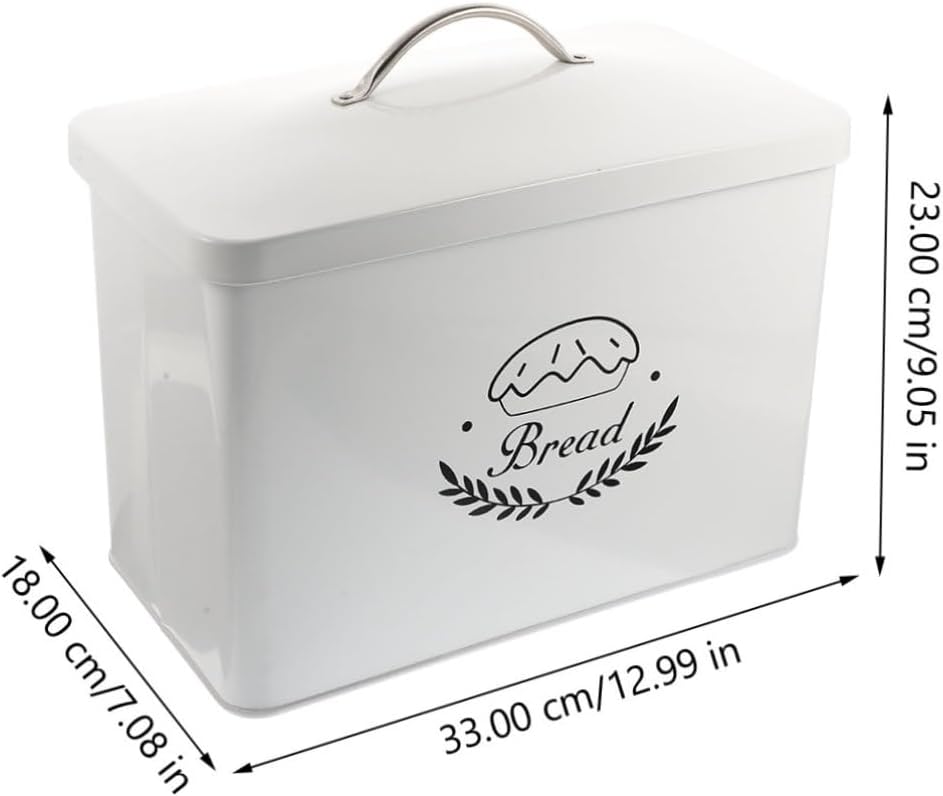 Metal Bread Box Kitchen Storage Box Iron Organizing Container with Lid Rectangular Metal Bread Holder for Countertop Food Storage