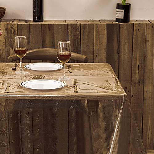 Newthinking Transparent PVC Table Cloth Wipe Clean Clear Tablecloth - Image 4