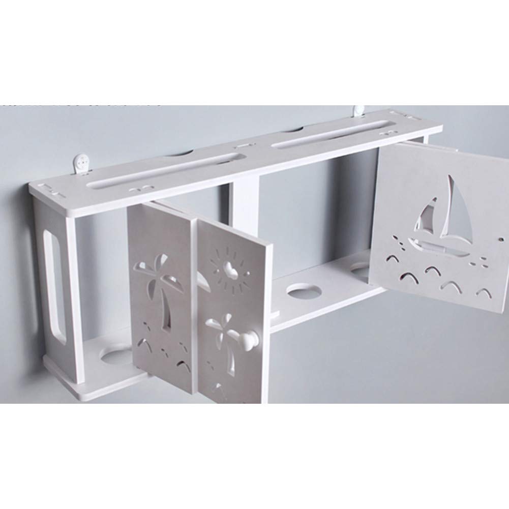 Mensola da parete multifunzionale per router wireless, design allungato con funzionalità WiFi da appendere alla parete, ideale per dispositivi multimediali, copertura decorativa per casa o ufficio