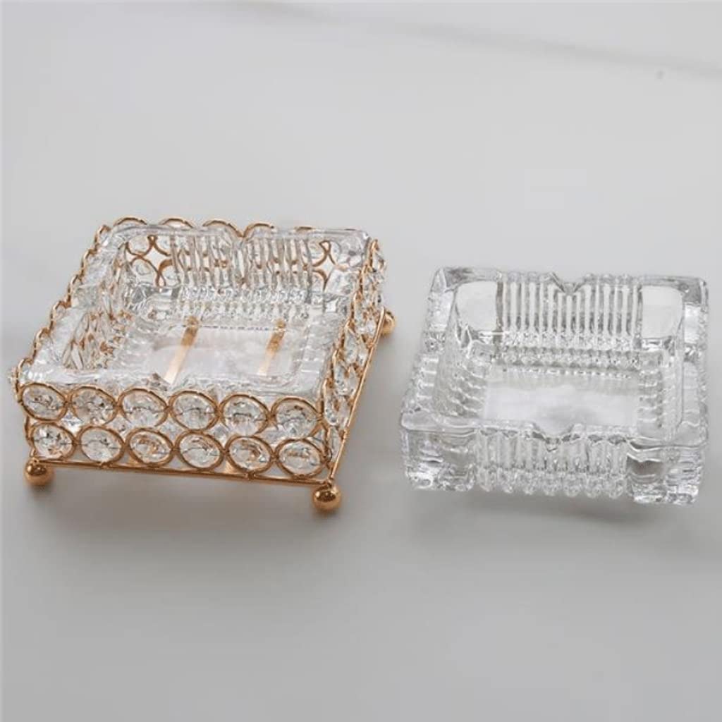 Uniwersalna Szklana Popielniczka 5X12X12 Cm/2,0X4,7X4,7 Cala, Biała Tacka, Przenośne Urządzenie Do Przetwarzania Popiołu Papierosowego, Do Użytku Na Zewnątrz, Wielokrotne-white x 1