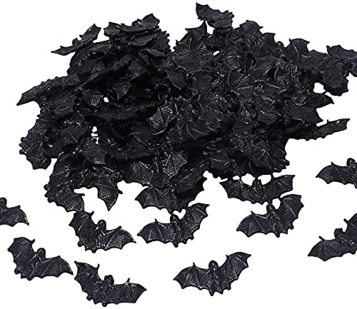 100Pcs Halloween Mini Bat Decoration Plastic Artificial Bat for Halloween Festival Desktop Accessories Party Supplies Photo Prop (Black)