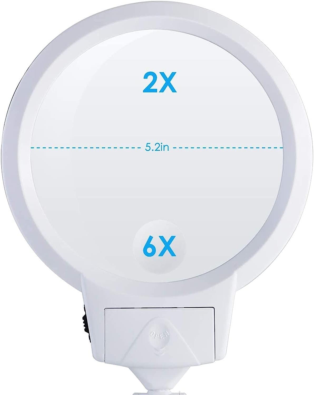 Szkło powiększające, składana lampa biurkowa z lupą 2 w 1 ze światłem, 2 x 6 x podświetlane okulary powiększające na biurko ze stojakiem, do czytania, kontroli, jubilerstwa, odkrywania, hobby Podwójny