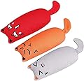 Bojafa Cat Catnip Toys 3 Pack Cat Plush Teeth Cleaning Toys for Indoor Cats Kittens- Creative Scratch Chewing Teeth Grinding Pet Catnip Pillow (6.5 Inch)