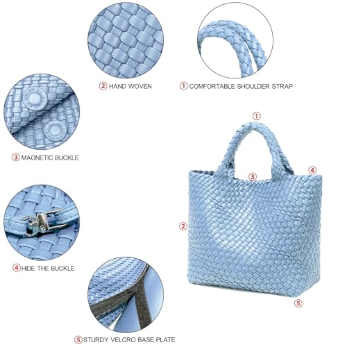 Image of JINMANXUE Fashion Woven Bag Shopper Bag Travel Handbags and Purses Women Tote Bag Large Capacity Shoulder Bags