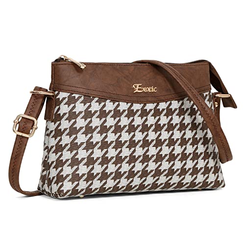 EXOTIC Houndstooth Cross Body Sling Bag for Girls/Women