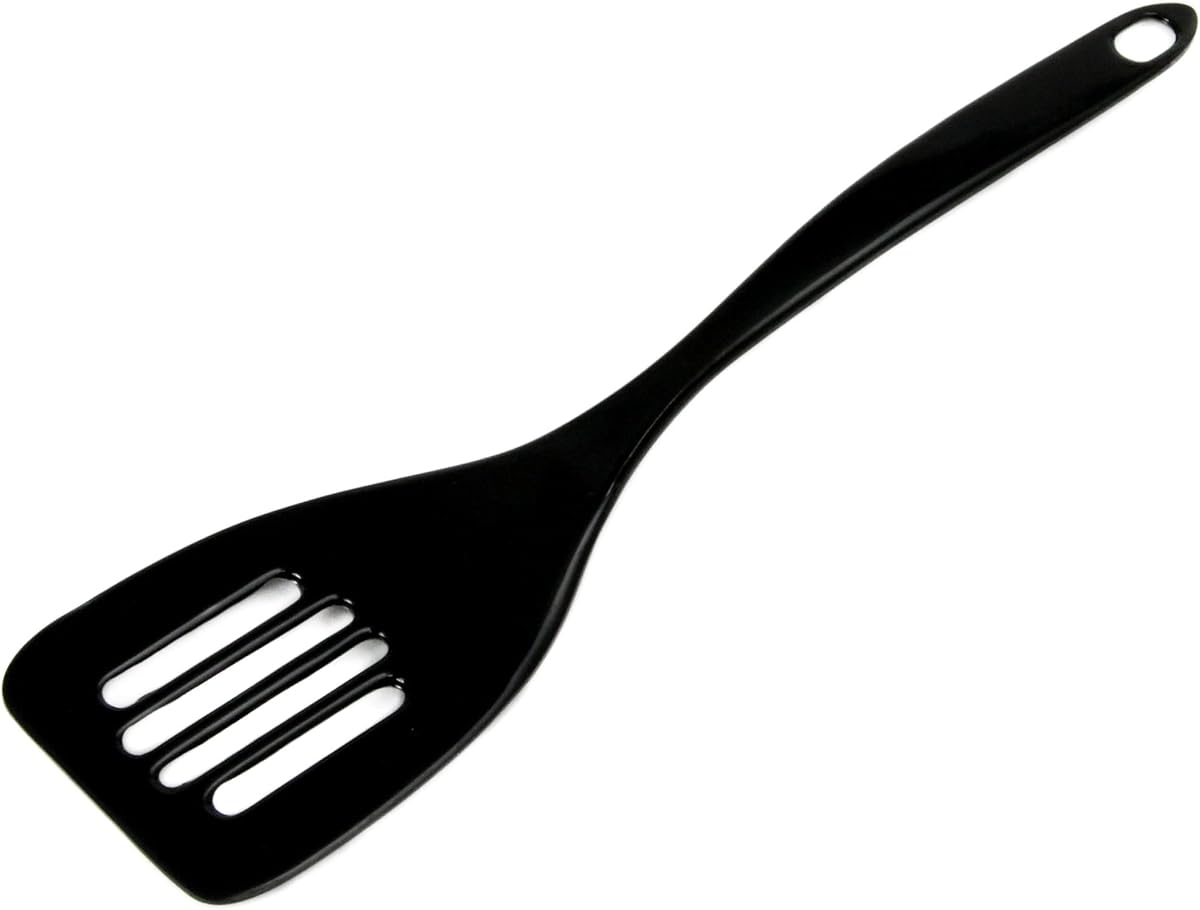 Chef Craft Basic Melamine Slotted Turner/Spatula, 11.25 inch, Black