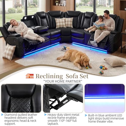 Breathing Leather Power Recliner Set