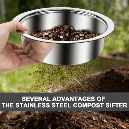 Tamis de jardin amovible pour filtration de sable, compost et bonsaï