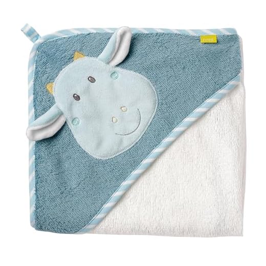 Fehn 065190 Toalla de baño con capucha con diseño de dragón, poncho de baño de algodón con diseño de dragón para bebés y niños pequeños desde el nacimiento, Medidas: 80 x 80 cm