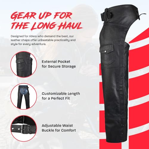 Hwk Motorcycle Leather Chaps thumb #4