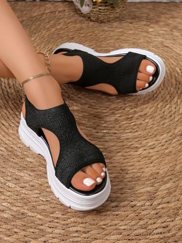 Sandalias deportivas para mujer con suela gruesa de malla transpirable 5